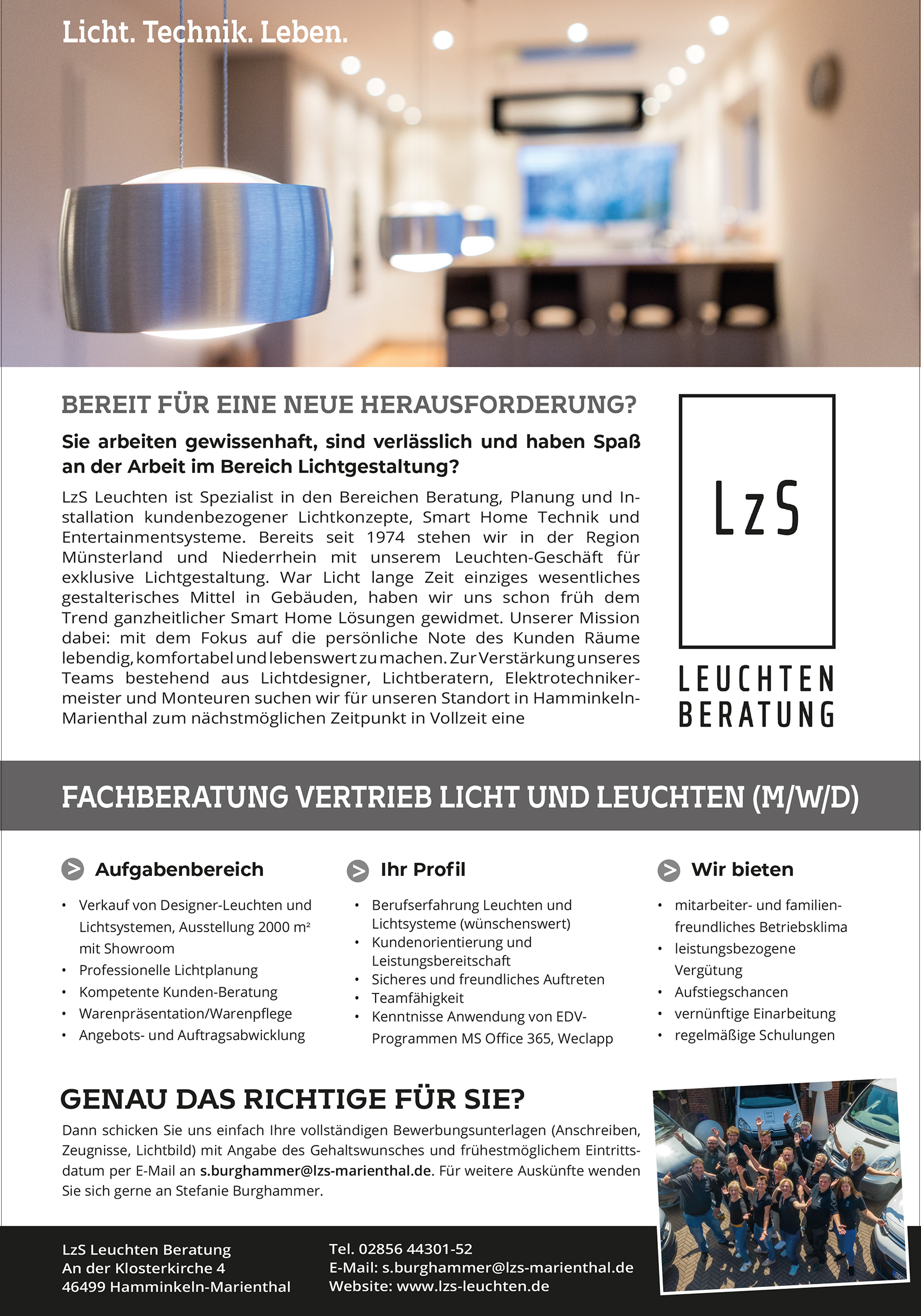 Fachberatung Vertrieb Licht und Leuchten